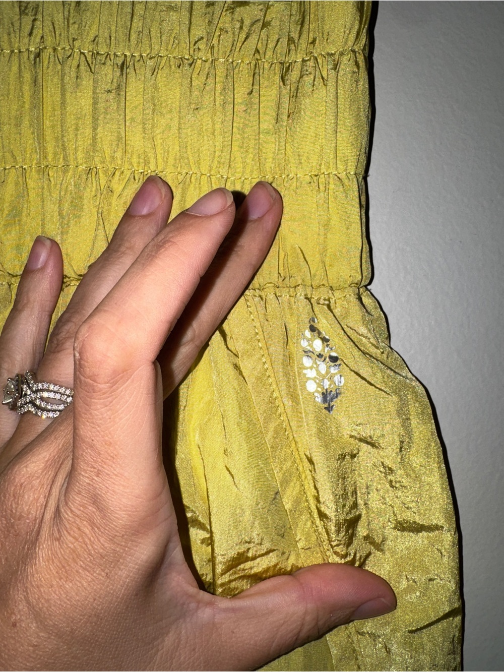 FP Movement by Free People Smocked High-Waist Yellow Athletic Shorts - Picture 2 of 5